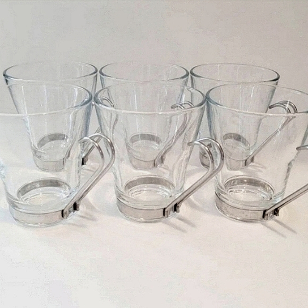 Set of 6 Vintage Bormioli Rocco Italian Glasses Cappuccino Cups